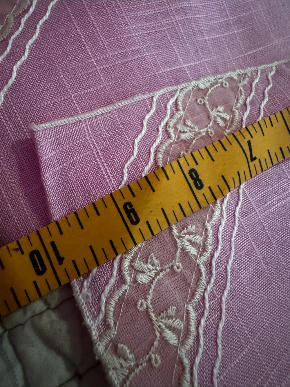 Vintage Pink Cloth Napkins Set of 4 White Embroidered Floral Lace Trim Tea Time